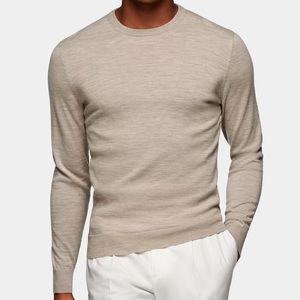 SuitSupply Ivory Crewneck 100% Merino Wool